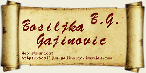 Bosiljka Gajinović vizit kartica